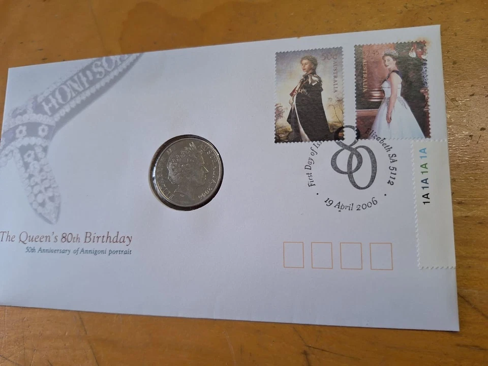 Australia 2006 The Queen's 80th Birthday 50th Anniversary Stamp Coin Private FDC - Image 3 of 4
