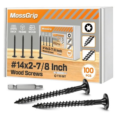 #14 x 2-7/8'' Lag Screws 100Pcs - Structural Screw for Outdoor Wood, Furniture...