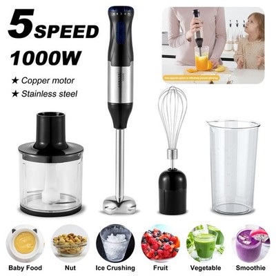 Stabmixer Mixer 1000W Zerkleinerer Rührschüssel Schneebesen & Becherglas Edelsta