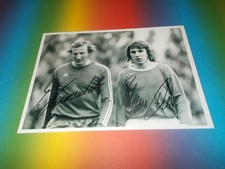 Georg Schwarzenbeck + Klaus Fischer signed autograph on 20x28 photo