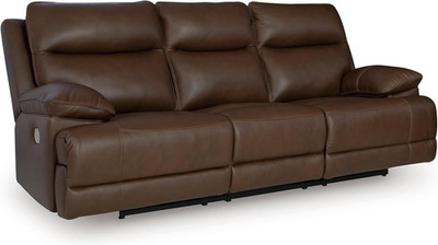 Modern Power Reclining Sofa with USB Ports - Dark Brown Leather Match