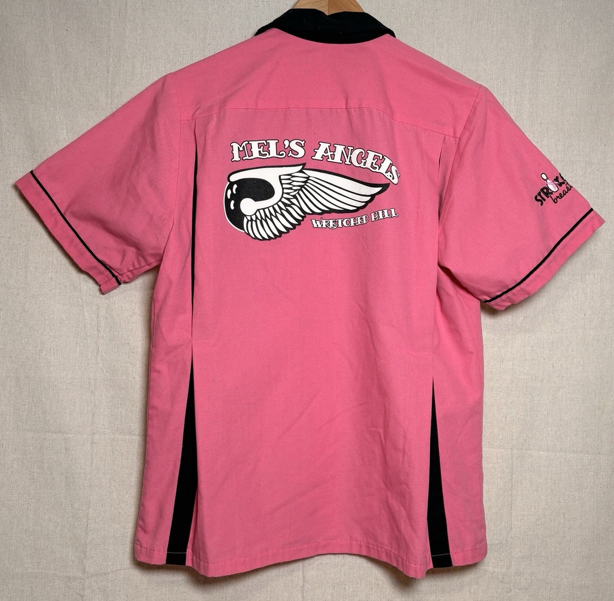 Vintage　CRUISIN USA 　Bowling Shirt XL Retro Cruisin USA Bowling Shirt Adult Small Pink Mel's Angles