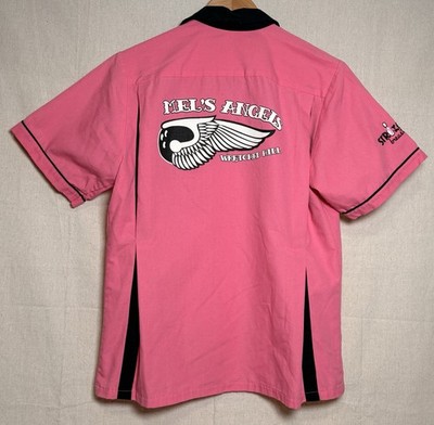 Retro Cruisin USA Bowling Shirt Adult Small Pink Mel's Angles