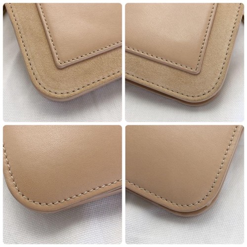Chloé Roy Shoulder Bag Crossbody Bag Logo Leather Beige USED Auth #S2448 - 第 3/8 張圖片