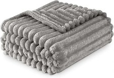 Chunky Rib Waffle Luxury Blanket Fleece Throw Sofa Warm Cosy Extra Large