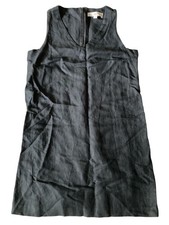 LOFT Black V-Neck Linen Sheath Dress Sz 4 Preowned