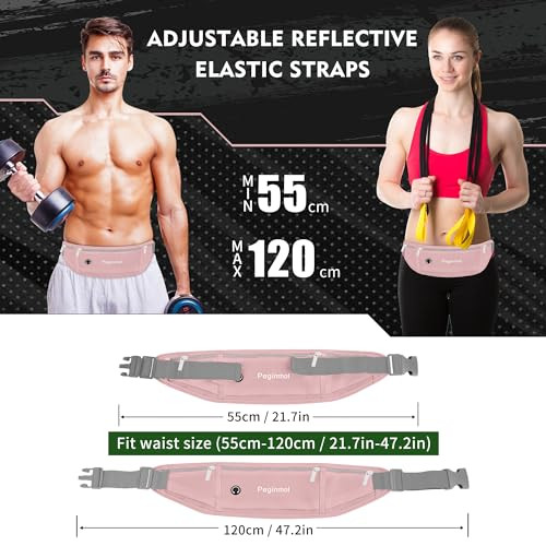 Slim Running Belt Fanny Pack, Waist Pack Bag for Women Men, Running Pouch Pink - Bild 2 von 7