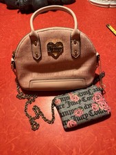JUICY COUTURE PINK LOVE MODE SATCHEL BAG and CHANGE PURSE NEW without tags