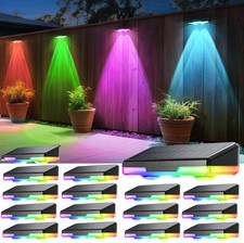 Solar Fence LED Lights Outdoor Garden Wall Waterproof RGB Patio Gate Yard Lamp
