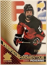 Owen Pickering 2022 Upper Deck Team Canada Prospectus Momentous #PM-35 Gold /99