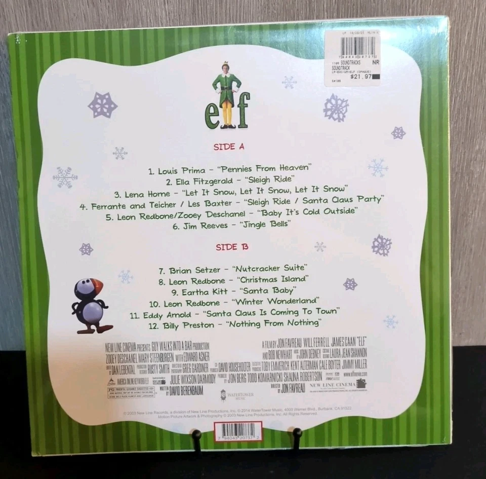 Elf Soundtrack LP Vinyl (Blue Vinyl) 2021 Release (SEALED, UNTESTED, WALMART) Foto 3 de 4