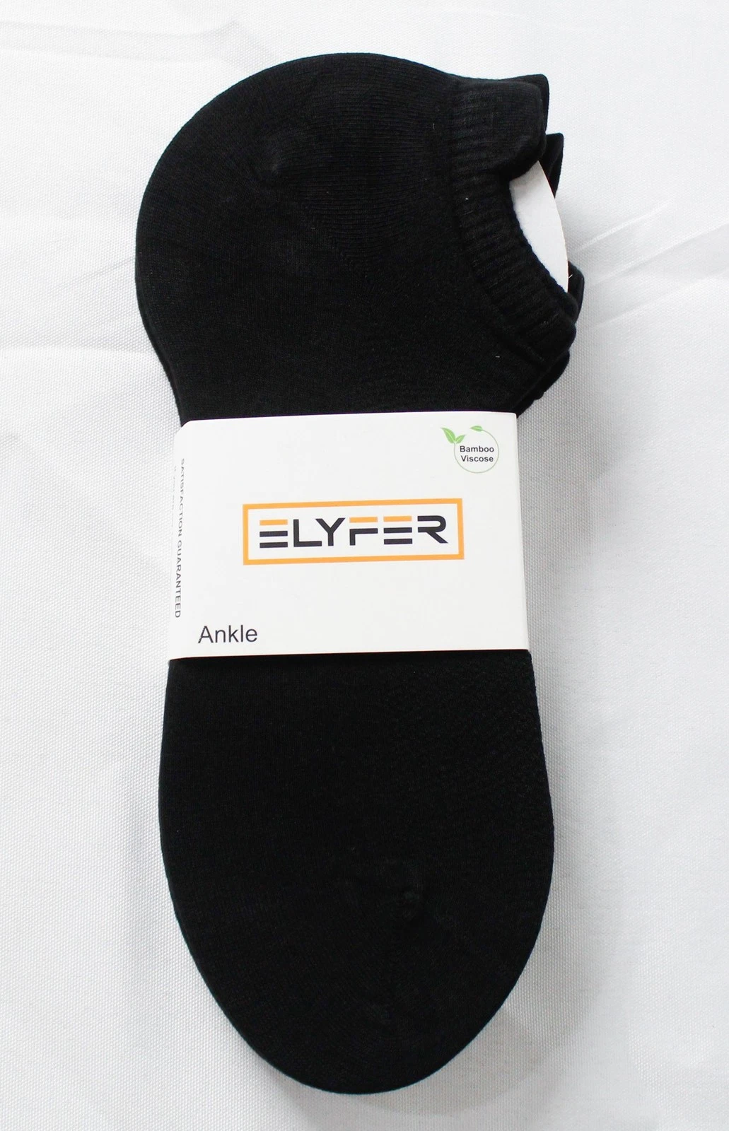 Elyfer Unisex 4-Pack Thin Bamboo Crew Length Ankle Socks DH3 Black 8-10 NWT