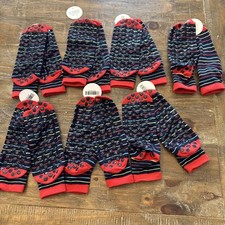 Qty 7 Pair Adult Size Trampoline Park Gripper Socks Stripe Red NEW