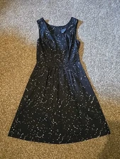 Modcloth Starts Constellations Dress Black Size 4 NWT Pockets