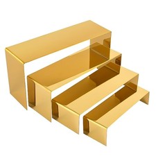 4 Pcs Gold Stainless Steel Display Risers, Display Stand for Cupcake Dessert ...