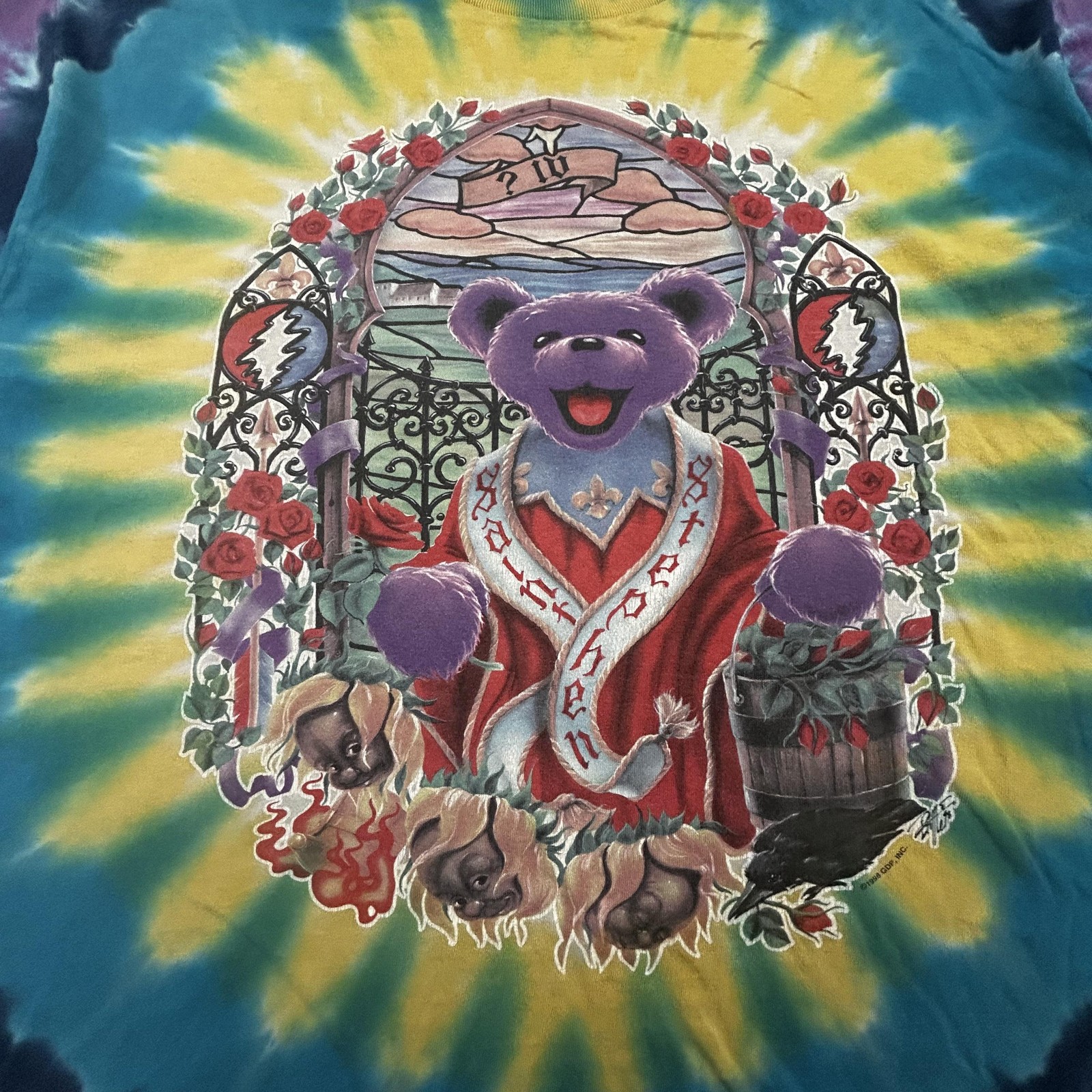 Vintage Grateful Dead Shirt Mens XL Saint Stephen Tie Dye Archer 90s USA 1998 image 7