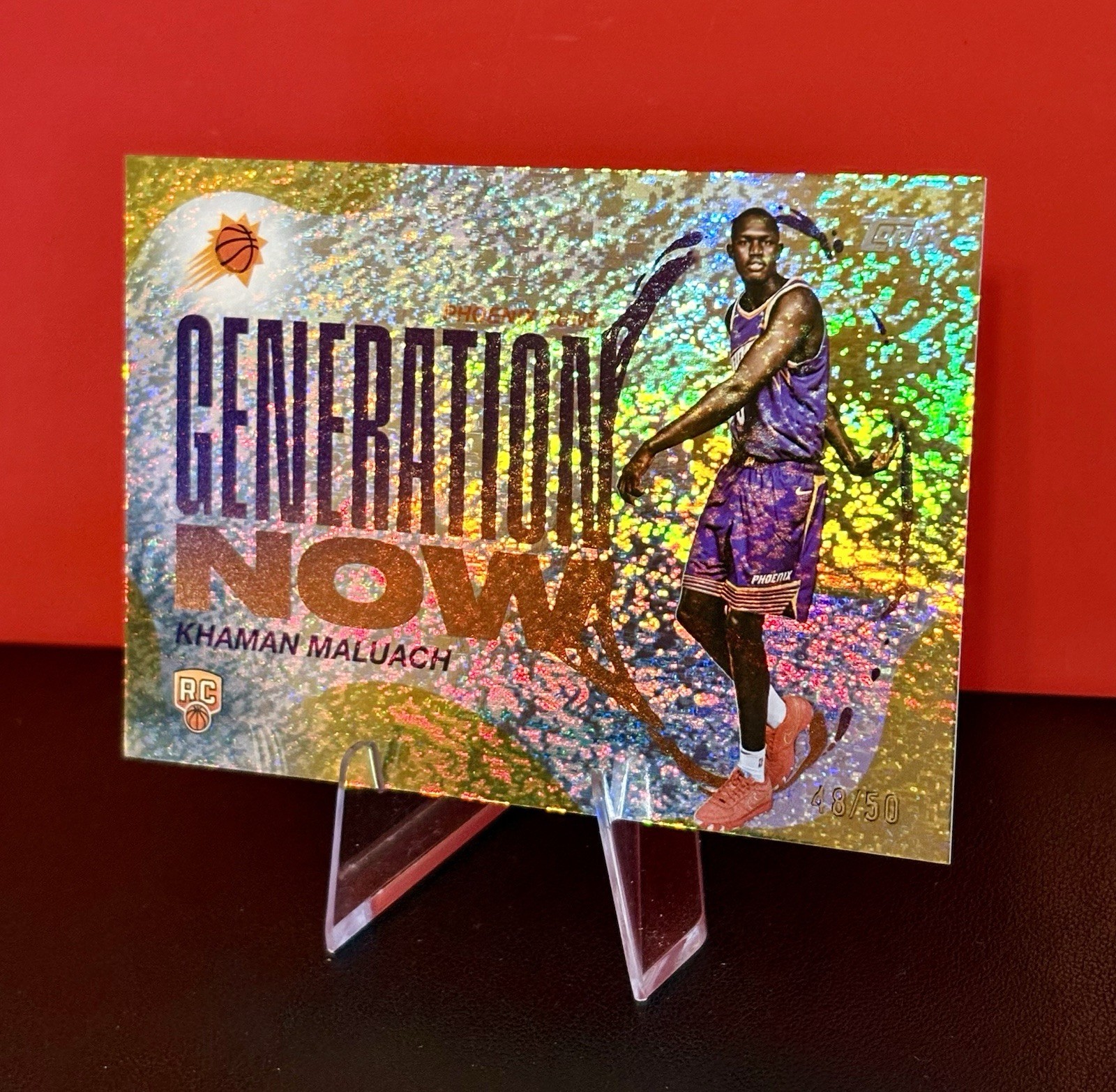 Khaman Maluach - 2025-26 Topps GN-10 - Rookie Generation Now Gold Foil SSP /50