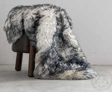 Real Sheepskin Rug Grey Tipped - Size 2 x 3' Lambskin