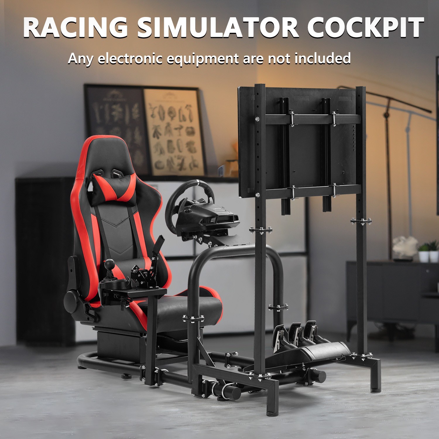 Marada Racing Simulator Cockpit With Monitor Stand & Seat Fit Logitech G923 G920