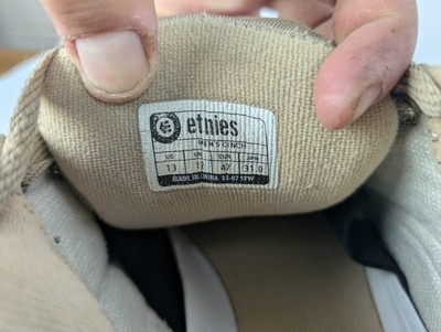 Etnies Cinch Suede Sneakers Mens Size 13 Tan Fat Tongue w/ Extra