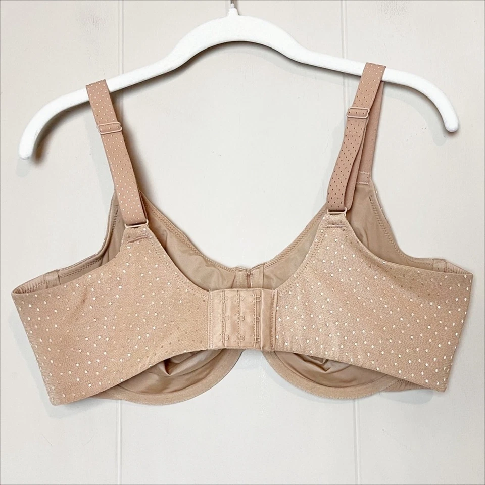 Sutiã Wacoal Back Appeal Underwire 40DD 40E cobertura total bege bronzeado alisamento nude - Imagem 4 de 4