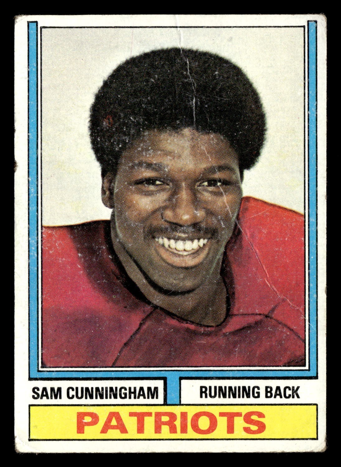 1974 Topps Sam Cunningham #502 FR New England Patriots Rookie