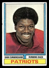 1974 Topps Sam Cunningham #502 FR New England Patriots Rookie