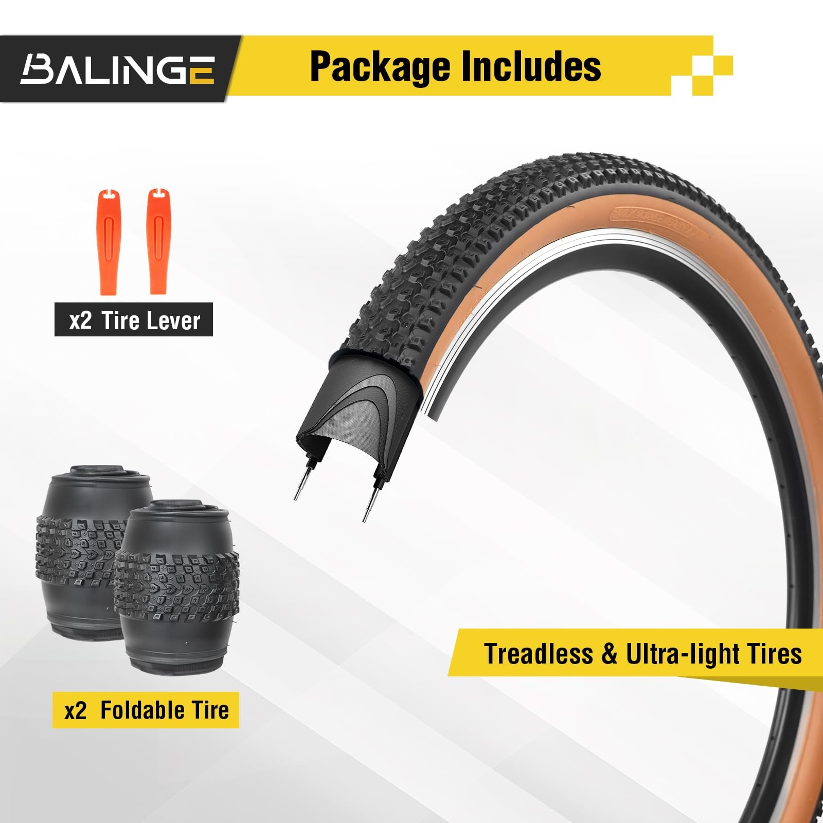 2-Pack 29x2.125/57-622 Mountain Bike Foldable Tires Heavy Duty Bike Tire Anti...