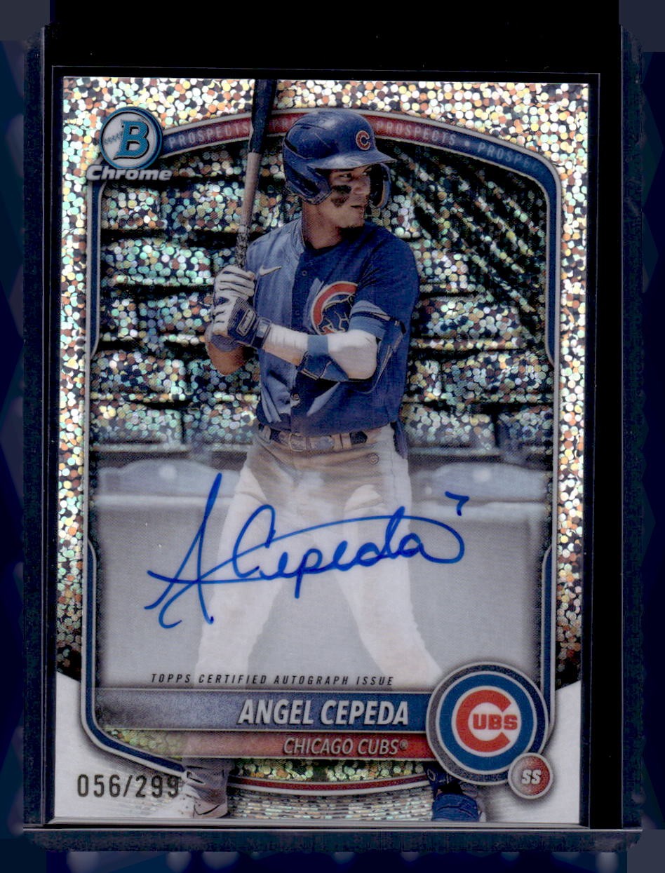 2025 Bowman Chrome #CPA-AC Angel Cepeda Prospect Autographs Speckle #/299