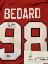 CONNOR BEDARD SIGNED CHICAGO BLACKHAWKS AUTHENTIC JERSEY - BECKETT LOA