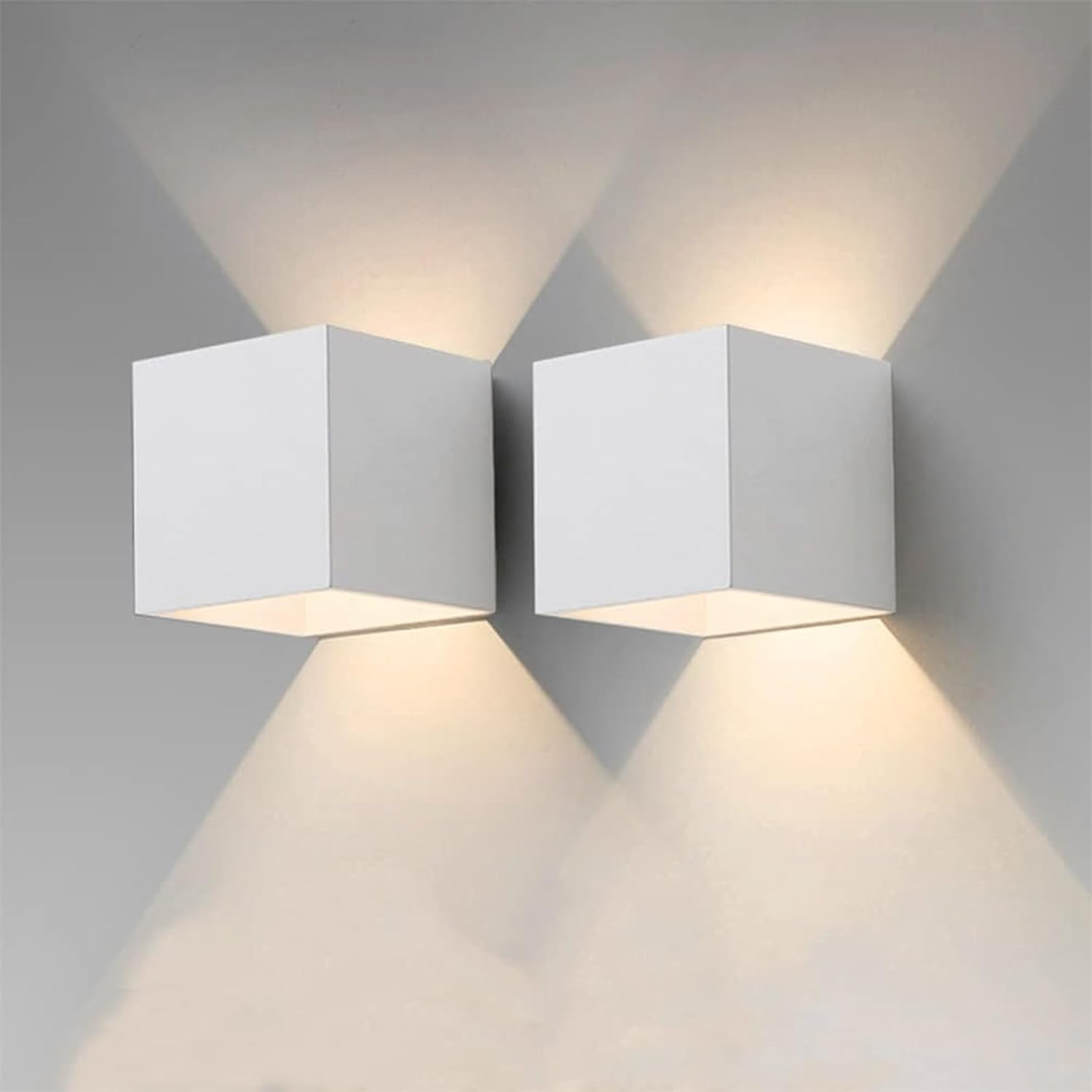 2 Pezzi LED Applique Da Parete Moderno, 12W 4000K Luce Naturale, Interno/Esterno