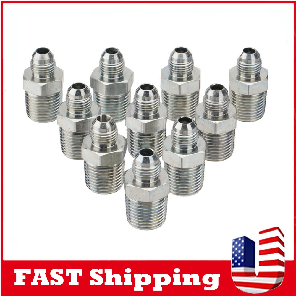 Pipe Adapter 3/8" Male 37° Flare JIC x 1/2" Male NPT Plated Hydraulic fitting 10