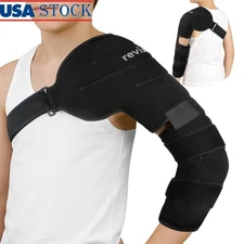 All-in-One Shoulder Elbow Ice Pack Support Adjustable Recovery Sleeve Teens New