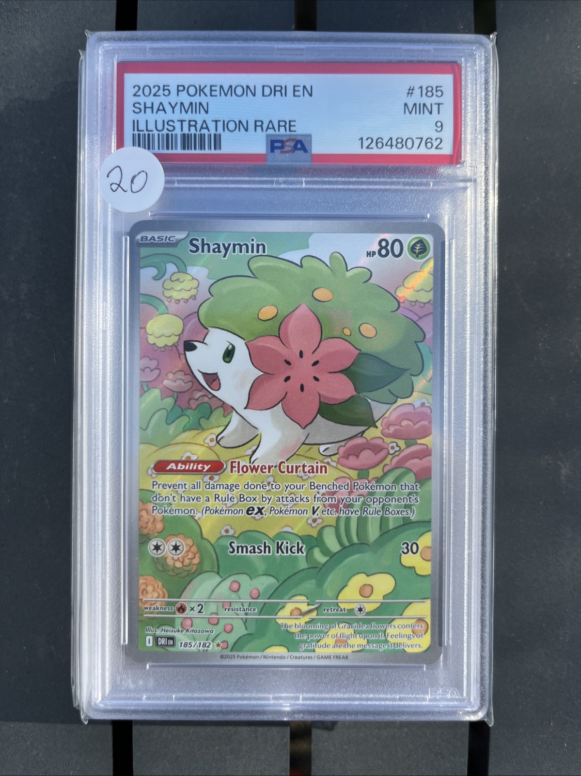 Shaymin 185/182 Sv10: Destined Rivals PSA 9 Illustration Rare