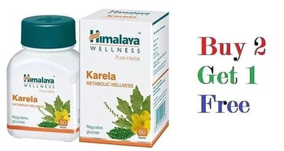Himalaya Karela - Buy 2 Get 1 Free | Herbal Healthy Blood Sugar | 60 Tab Each