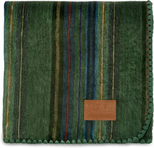 Luxurious Green Variegated Alpaca Wool Blanket Throw - Soft Warm 85x65