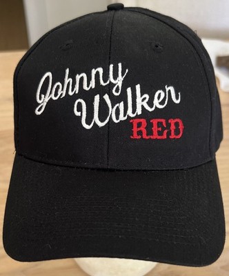 Johnnie Walker Hat Cap Snap Back Black Trucker Whiskey Promo Logo Mens