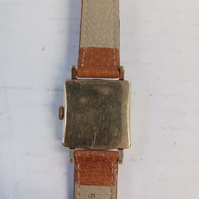 Vintage Elgin Deluxe 10k Gold Filled Manual Wind Watch Square Face