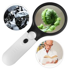 3X 45X Handheld Magnifier,Reading Magnifying,Glass Lens Jewelry Loupe