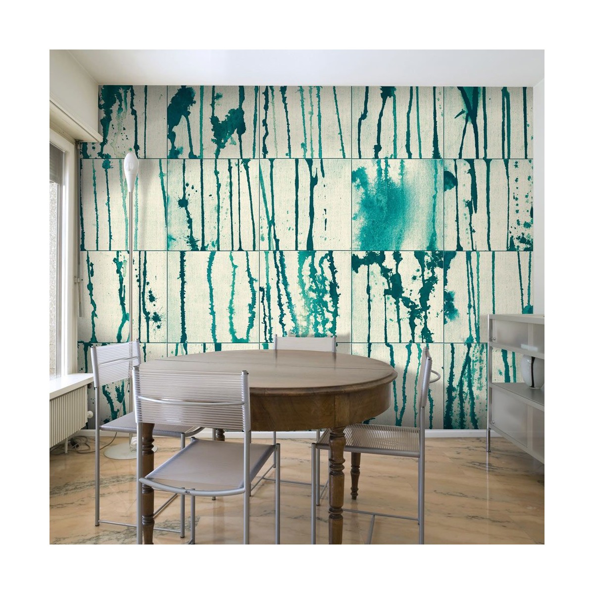 Papier peint Turquoise Rivers lavable aux nuances aquatiques vibrantes