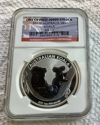 2011-P Australia S$1 Koala One of First 20,000 NGC MS69
