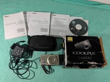 Nikon COOLPIX S6000 14.2MP Compact Digital Camera battery SD card charger cord