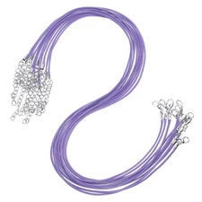10pcs 18 Inch Waxed Necklace Cord 1.5mm for Jewelry Making, Light Purple