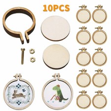 10pack Mini Embroidery Hoop Ring Wooden Cross...