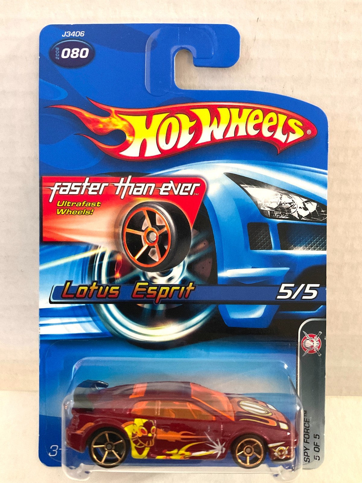 Hot Wheels FASTER THAN EVER FTE - LOTUS ESPRIT - 2006 Spy Force #080 - Red