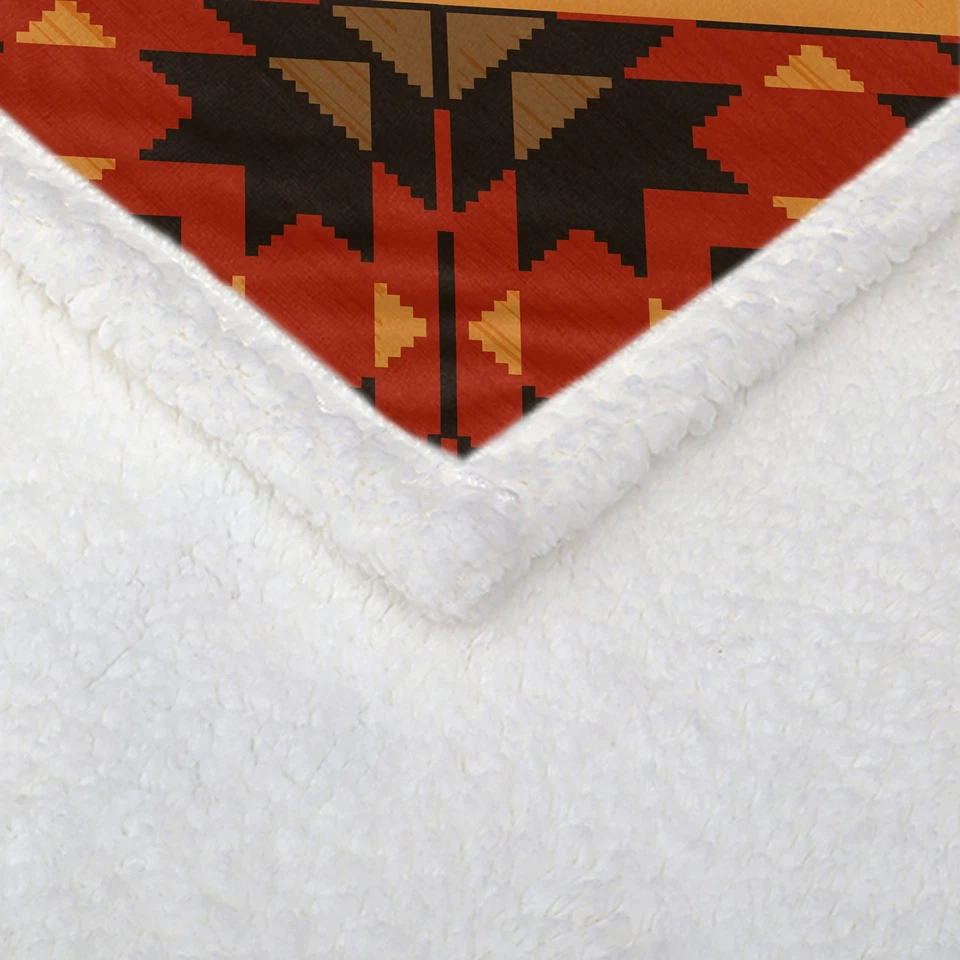 Manta Geometría Sherpa Manta de Vellón para Sofá Cama Gruesa Cálida Regalo 90*90 pulgadas Foto 4 de 4