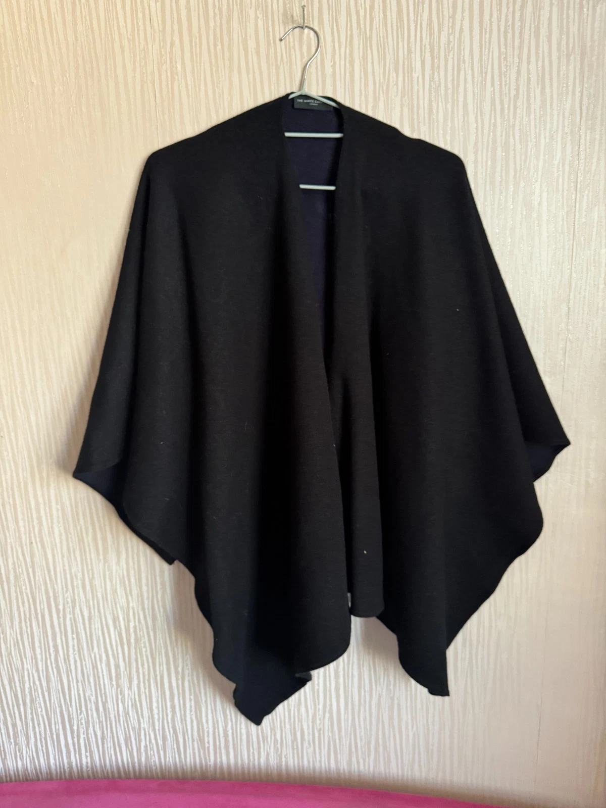 The white company women boiled wool poncho Black