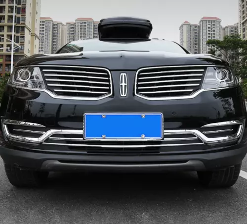 4PCS Chrome Front Bumper bottom Grill Grille cover For Lincoln MKX 2016-18 2017 - Foto 5 di 6