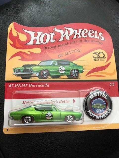 Hot wheels 50th cheap anniversary 67 hemi barracuda