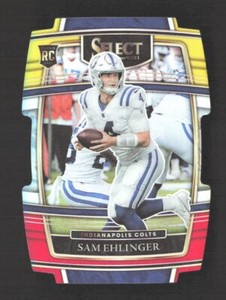 2021 Select Sam Ehlinger #98 Concourse Level Red & Yellow Prizm Die-Cut RC